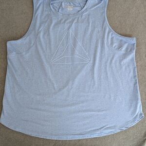 Reebok Heathered Blue Delta Logo High-Neck Active Tank Top Womens 3XL